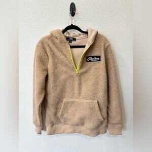 YOUNG & RECKLESS MENS FUZZY LONG SLEEVE HOODIE SIZE SMALL NEON RAIDERS